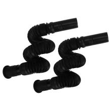 2 Stück Schwarze PVC-Abflussrohr für Waschbecken, flexibel Wasserleitung für Küche & Badezimmer