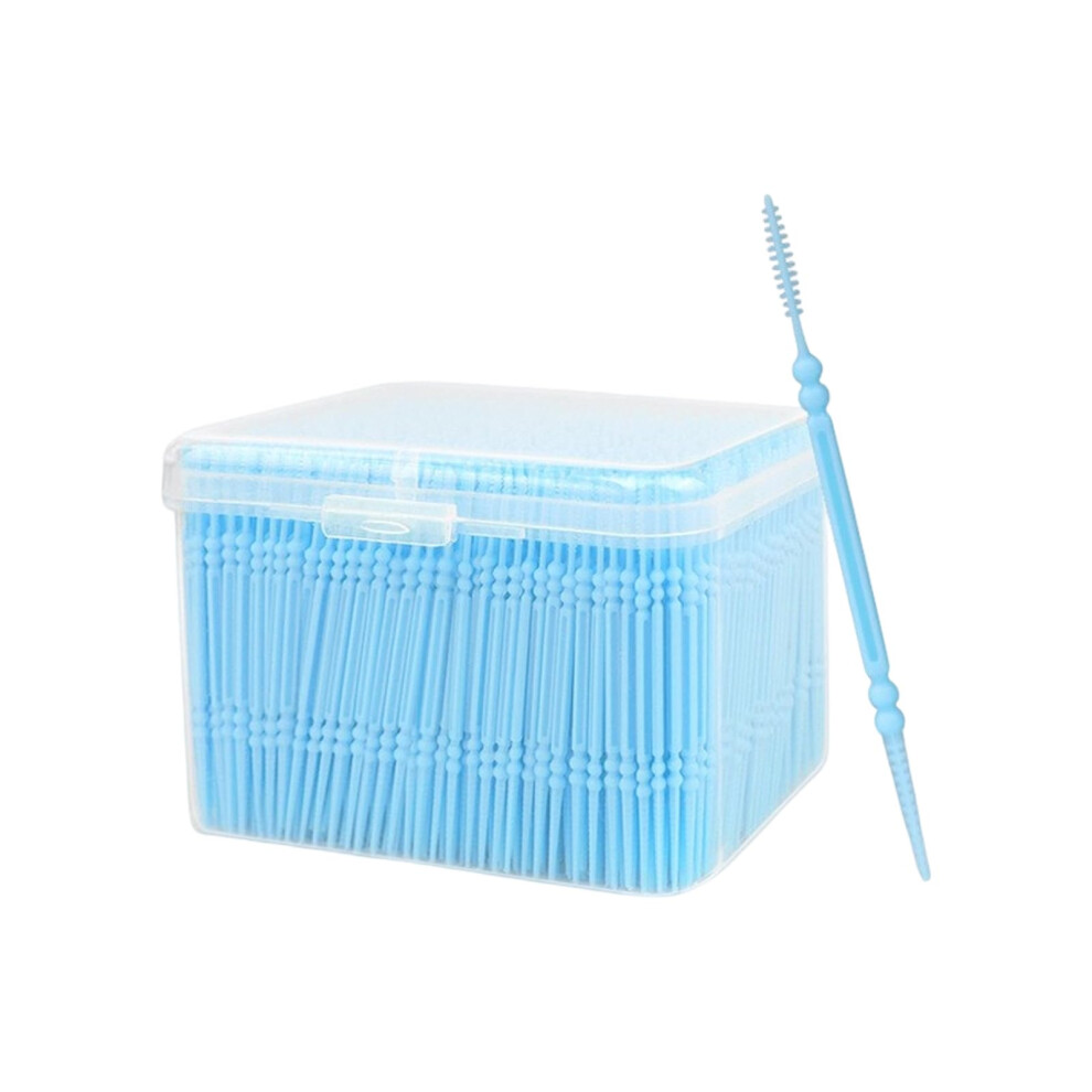 Toothpick with Soft Bristles and Dental Floss, Blue Toothpick for Interdental Spaces, Plaque Remover