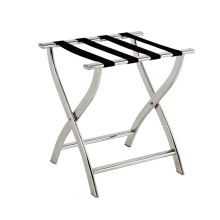 Storage Rack Hotel Luggage Stand Stainless Steel Foldable Luggage Stand for Hotel Room Silver 3-fold Foldable 80cm