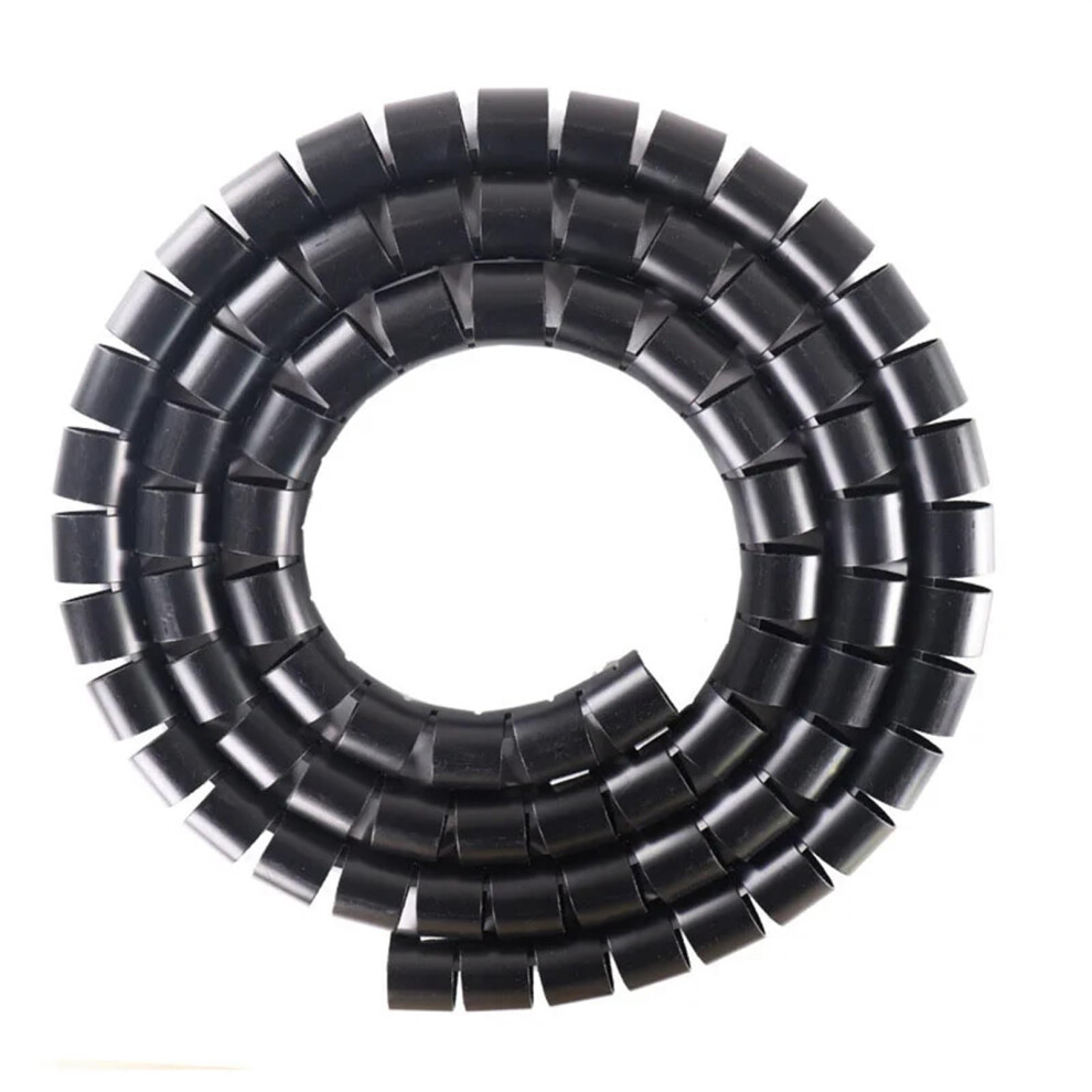 Spiral Protection Cable Tube Protector 1 Metre Black 25Mm Inside Diameter For 8Mm To 30Mm Cables, Spiral Wrap Organizer 6038364744227