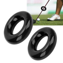 2 Stück Golf-Schwungring Trainer Gewichteter Donut Gummi Eisen 6,5 cm Schwarz