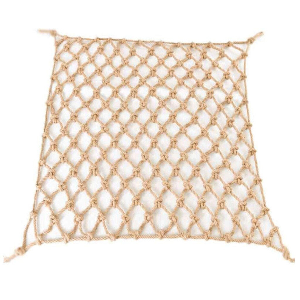 Hemp Rope Decorative Net 2x2m Jute Weaving Non-Slip Plant Climbing Net 4mm Diameter 10cm Mesh Size