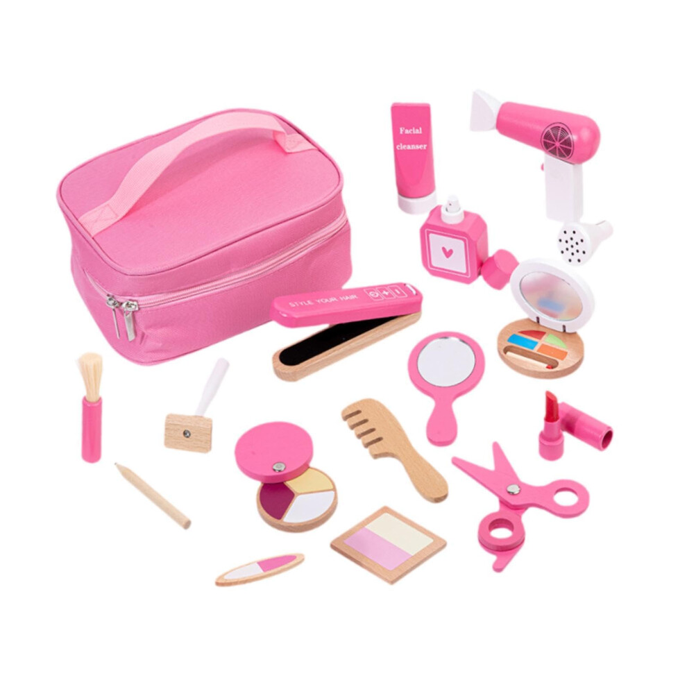 Girls Wooden Makeup Toy Set For Kids, Princess Makeup Kit For Educational Beauty Playset With Accessories