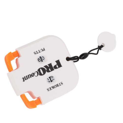 Golf-Scorezähler Ein-Tasten-Reset Mini, ABS, 6,3x5,5 cm, Weiß Orange