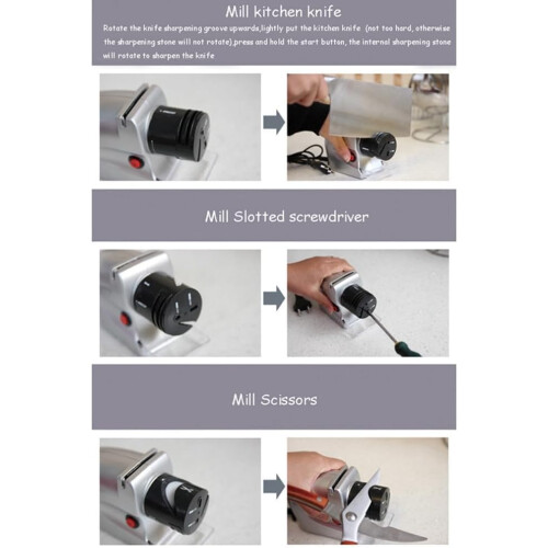Electric Knife Sharpener 1 Piece, Professional Multifunctional Sharpener with EU Plug, Compact Design for Home Use 2