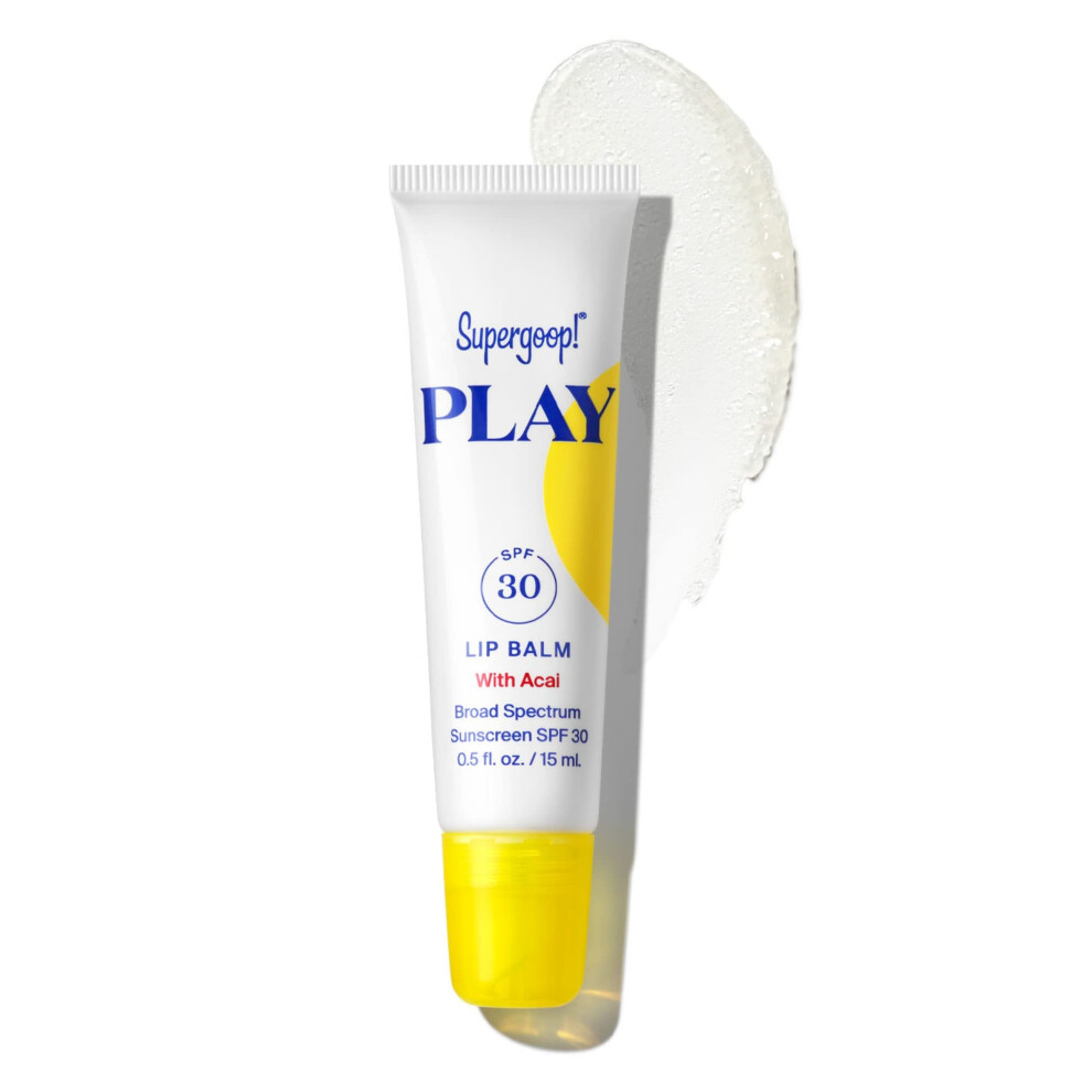 Supergoop! Play Lip Balm With Acai 0.5 Fl Oz - Spf 30 Pa+++ Broad Spectrum Sunscreen - Hydrating Honey Shea Butter & Sunflower Seed Oil - Clean Ingr