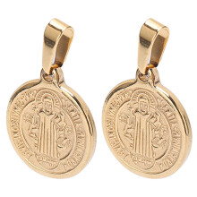 Elegante St. Benedict Anhänger doppelseitig aus Edelstahl – 2er Pack
