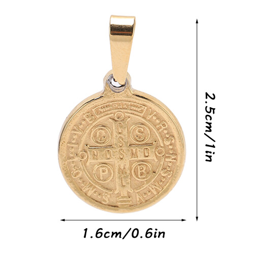 Elegante St. Benedict Anhänger doppelseitig aus Edelstahl – 2er Pack 2