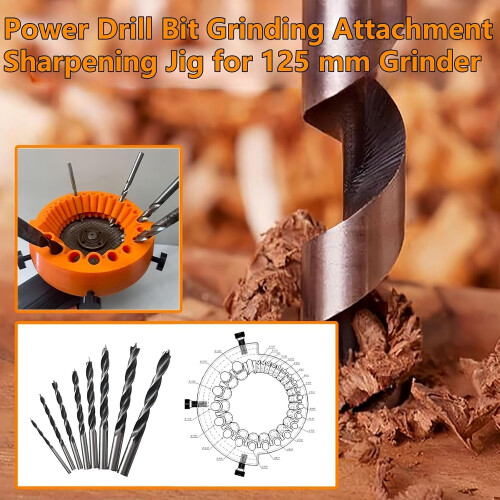 Bit Sharpening Jig for 2 to 13 mm Bits, Handheld Bit Sharpener for Grinding 125 mm, Compatible with All Bit Types 2