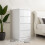 High Gloss 4 drawer White chest Unit Modern Handleless Design 2