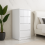 High Gloss 4 drawer White chest Unit Modern Handleless Design 1