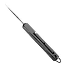 Portable Retractable Outdoor Toothpick - Black Metal Dental Floss Tool for Deep Teeth Cleaning at Home and Picnics