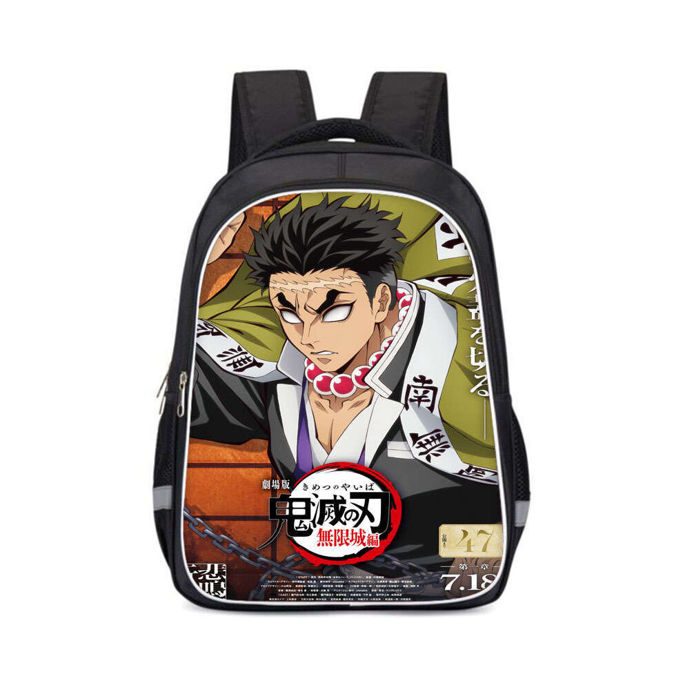 (White, Double Small) Casual Demon Slayer School Bag With Spacious Compartments For Teens Use Everyday-image-OPC-PK56G5F-NEW