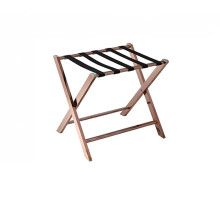 Luggage Rack Hotel Baggage Stand, Stainless Steel Folding Luggage Holder with Nylon Straps for Guest Rooms