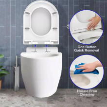 Shape Luxury D Toilet Seat Heavy Duty White Soft Close Top Tool Hinges Release