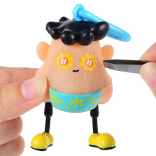 (Cyan) Mr Blackhead Plucky Squeezing Plucking Stress Relief Toy Beard Removal Hair