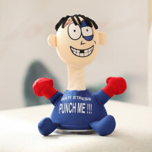 (Blue)Peluche électrique Punch Me peluche douce anti stress poupée électrique cadeaux de Noël