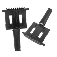 Pet Comb Set of 2 - Natural Horsehair Grooming Brushes for Horses and Pets, Rubber Handle, Black Color