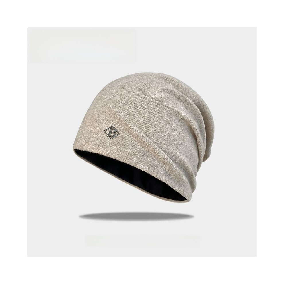 (Beige) Fashionable Solid Color Pile Up Hat With Letter Decoration For Outdoor Daily-image-OPC-PK57MGZ-NEW