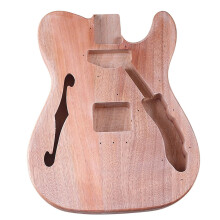 DIY Guitar Kit F Hole E Guitar Body Matt Okoume with Accessories for Custom Electric Guitar Building