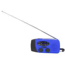 Notfall-Handkurbel-Solarradio Taschenlampe USB-Ladegerät 1200mAh Blau
