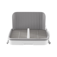 Dog Toilet Indoor Use, Grey Puppy Bathroom, Multifunctional Peeing Station 51x37x31 cm, Robust Dog Pipi Tray