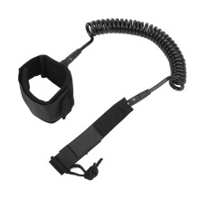 8ft Verstellbares Spiral-Leash für Surfboards, Hochelastisches TPU, Schwarz