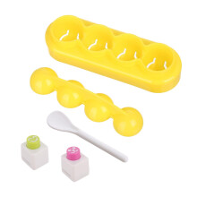 Rice Ball Making Kit for Kids - Sushi Mould Set with Spoon, Yellow Algae Mould, DIY Food Kit for Children's Cooking