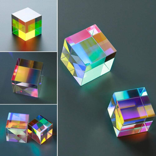 Six-Sided Bright Light Cube Prism Optical Experiment Glass Beam Splitter (Color: B) 1