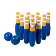 Wooden Bowling Set for Kids - Educational Outdoor Bowling Game with 10 Bottles, Garden Toys, and Family Fun