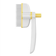 Pet Comb 2025 Wide Cat Flea Comb With Release Button Washable 360 Degree Rotating Pet Grooming Brush Yellow For Cats And Dogs