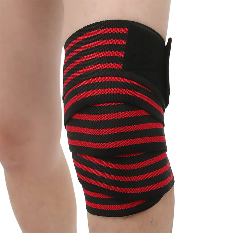 Wickelbandage Knieschoner Kompressionsbeinschoner fÃ¼r Kniebeugen Gewichtheben Laufsport Fitnessmassage Rot EinheitsgrÃ¶Ãe