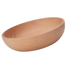 Große Buchenholz-Rundschale für Salat, Obst, Snacks 18x4,5 cm