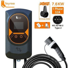 Station de charge 32A chargeur de voiture électrique EVSE Wallbox 7.6/11/22KW câble de type 2 IEC62196 contrôle APP.