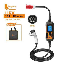 borne de recharge Portable 11kw 16a EV type-2 EVSE pour voiture électrique, prise CEE IEC62196-2