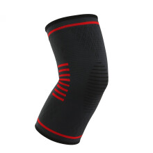High Elasticity Knitted Nylon Knee Pads for Men and Women, Size M, Red, Ideal for Running, Cycling, Basketball, Volleyball