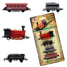 Mini Steam Train Model Set, Vintage Small Train Ornament for Kids, Creative Gift for Boys and Girls, Retro Design