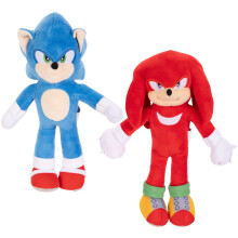 Sonic 3 Movie Plush Sonic & Knuckles 9-Inch Stuffed Toy Figures - Officially Licensed Sonic The Hedgehog 3 Movie, Amazon 2-Pack Kids Plush Toy Figure