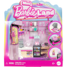 Conjunto de Brinquedo Mini Bakery da Barbie com Boneca de 1,5 Polegadas e Estação de Café