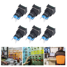 25 Stück 12V Grüner Selbstsperrender Drucktaster Schalter 16mm Quadratisches Set