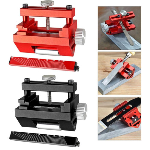 Precision Chisel Sharpening Device with Adjustable Honing Guide, 0-2.55 Inch Compatibility, Widened Roller Stability, Black 1