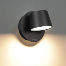 Schwenkbare moderne LED-Wandleuchte - Strahler im nordischen Stil für Innenräume Schwarz