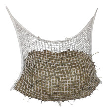 Hanging Feeding Net Bag for Horses, Adjustable 60 Cm Slow Feed Station, Durable White Net with Multiple Holes