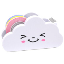 Cloud-Shaped Tape Dispenser with Rainbow Tape Roll, Cute Small Office and School Supplies for Home and Office Use