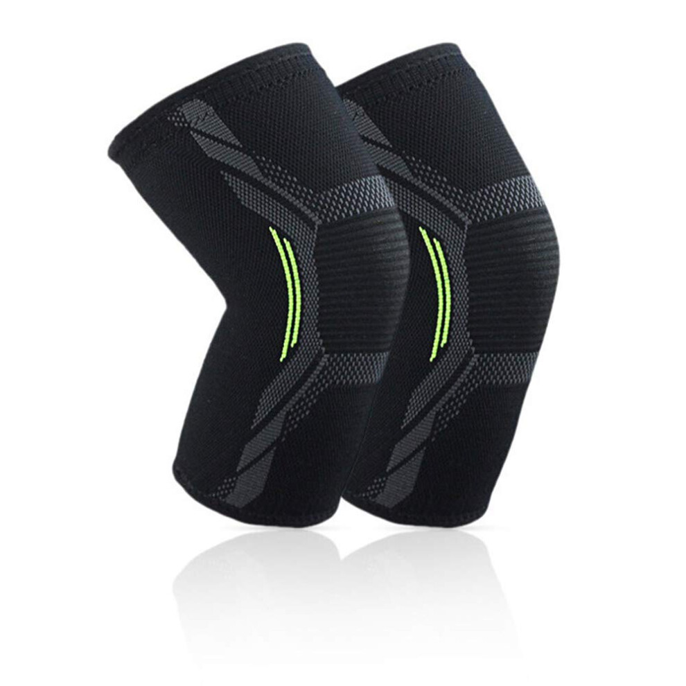 Knee Pads Pack of 2 for Fitness and Sports, Elastic Nylon Compression for Basketball and Volleyball, Size XL-image-OPC-PK59F5M-NEW