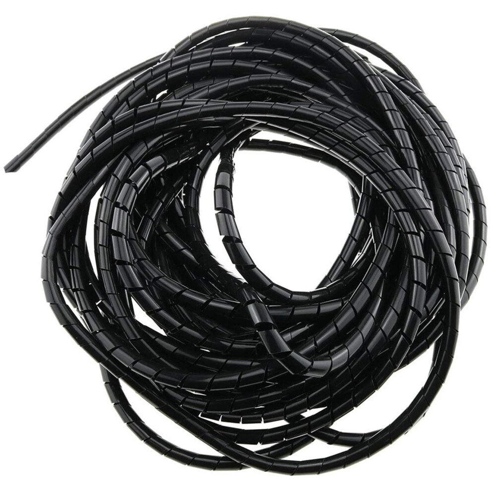Spiral Wrap Cable Organiser 6 Mm Tube Diameter 5 Metre Black Cable Sleeve Winding Pipe For Wire Management 6447073123337