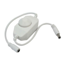 Mini-Inline-Dimmer für LED-Streifen, Dreh-Helligkeitsschalter mit DC-Stecker, 12–24 V, 6 A, max. (PWM)