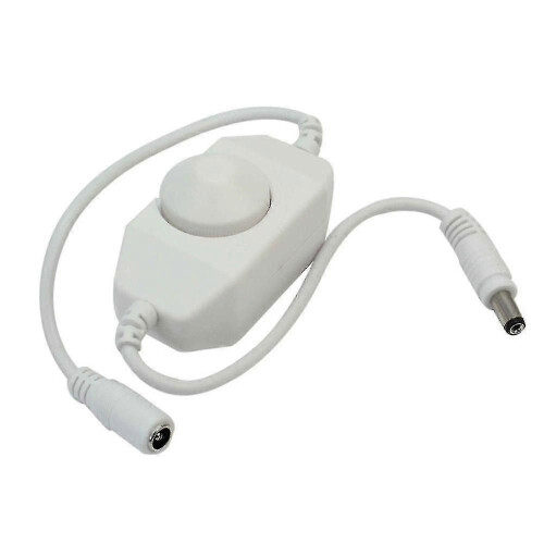 Mini Inline Dimmer For Led Strips Lights Rotary Brightness Switch With Dc Plug Jack 12-24v 6a Max (pwm