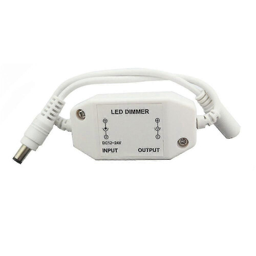 Mini Inline Dimmer For Led Strips Lights Rotary Brightness Switch With Dc Plug Jack 12-24v 6a Max (pwm 2