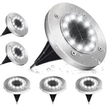 Solarleuchten für den Außenbereich, Solar-Gartenleuchte, 12 LEDs, Bodenbeleuchtung, 6000 K, kaltweiß,